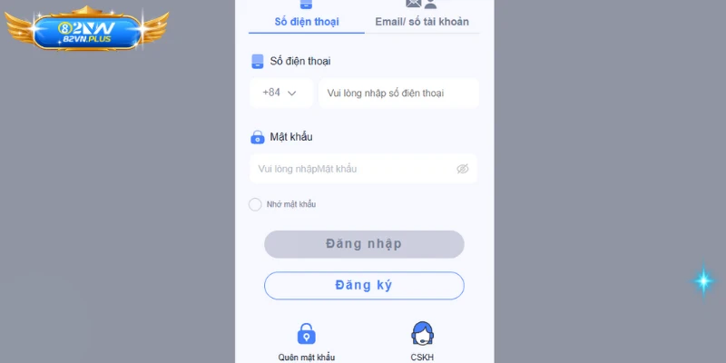 Quy trình các bước để đăng nhập 82vn